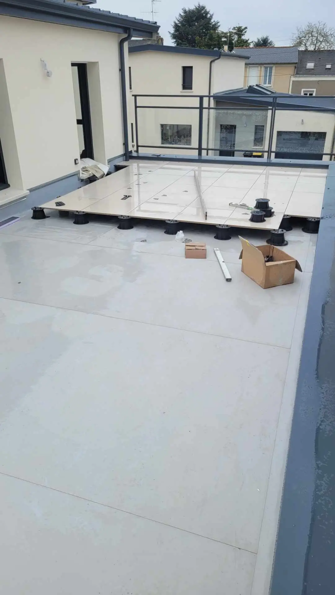 Terrasse sur plots - chantier